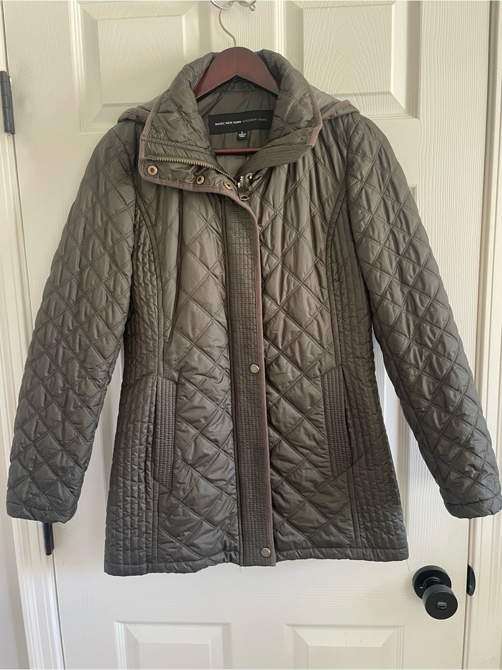 Marc New York Olive Quilted Hooded Puffer Jacket Women’s S